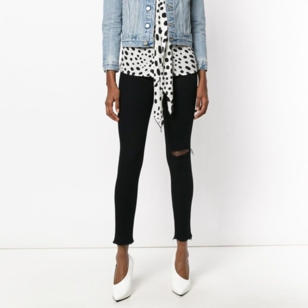 Rag & Bone Black Frayed Nero Jeans